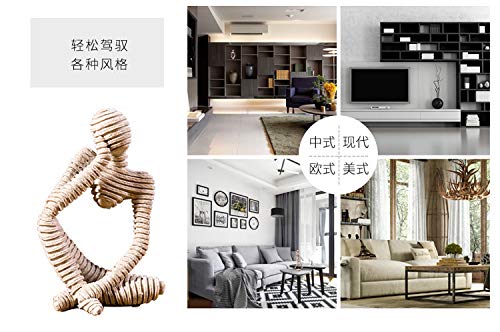 Newqz Thinker Figurine Resin Sculpture Statue Collectible Craft Art Handcrafted For Desktop Decor(Stripe) #TOP6