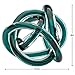 Torre & Tagus Orbit Hand Blown Glass Infinity Knot Sculpture - 4.5 Inch Glass Art Teal Knot Decor Ball for Home Decor, Small Centerpiece Table Decoration for Home Interior (Clear Teal)