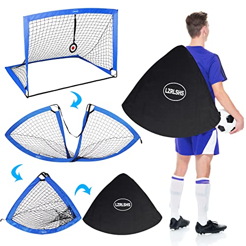 Kids Soccer Goal For Backyard Set,2 Toddler Soccer Nets Training Equipment, Carry Bags, Training Cones And Target, Pop Up Portable Soccer Set For Kids And Youth Games And Training Goals - Size 4' X 3' #TOP3