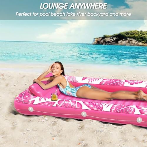 Inflatable Tanning Pool Lounger Float - Jasonwell 4 in 1 Sun Tan Tub Sunbathing Pool Lounge Raft Floatie Toys Water Filled Tanning Bed Mat Pad for Adult Blow Up Kiddie Pool Kids Ball Pit - View 6