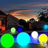 HLJS Pool Wasserball Spielzeug, 16'' Aufblasbarer LED Leuchtender Wasserball, Wasserdicht PVC Wasserball, 16 Lichtfarben Glow Ball mit 4 Lichtmodi, Pool Spiele für Erwachsene Kinder