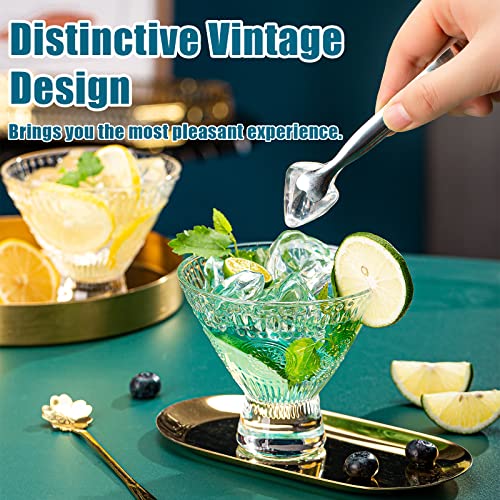 Wookgreat Stemless Martini Glasses, Set Of 6 Vintage Cocktail Glasses, 8Oz Crystal Margarita Glasses, Heavy Base Glassware For Martini, Cocktail, Margarita, Cosmopolitan, Pisco Sour, Brandy, Manhattan #TOP3