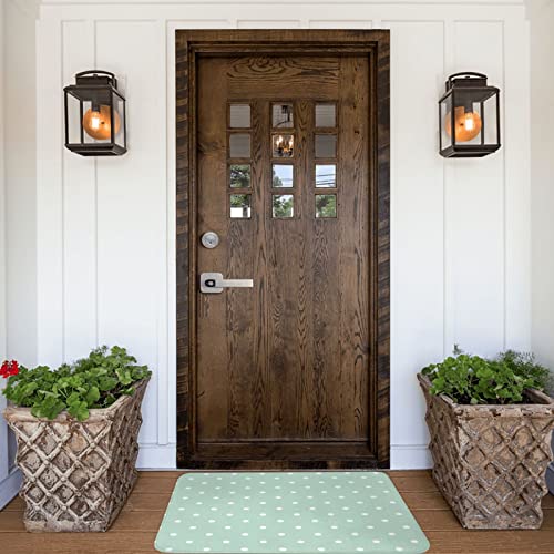 Mukjhoi Mint Green White Polka Dot Door Mat 16X24 Inch Sponge Velvet Surface Area Rug Non Slip Kitchen Indoor Floor Runner Rugs For Home Decor Bedroom Living Dining Room #TOP5
