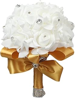 Hand Flower Toss Rose Wedding Pe Foam Simulation Bouquet Sparkling Rhinestone Jewelry Hand Flower Toss Bouquet Diamond
