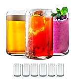 Leavenworks Beer Can Shaped Glass | 16 oz | Aesthetic Cups Used For Iced Coffee, Smoothies, Soda, Be
