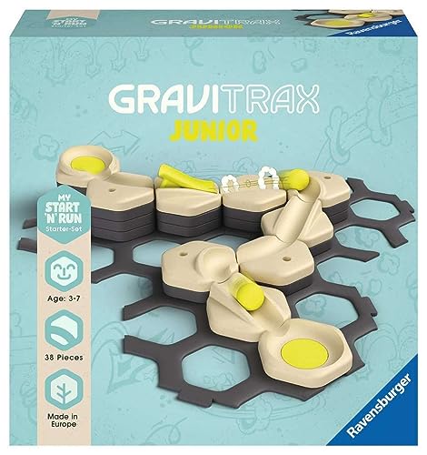 Ravensburger - Gravitrax Junior - My Start and Run 38-Piece Expansion Set - Ball Track - Creative Building Game - Building Ball Course - from 3 Years Old - French Version - 27531