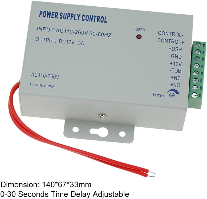 RFID Access Control System Kit Outdoor IP68 Waterproof Access Control Keypad + NC Fail Safe Electric Strike Locks + DC12V Power Supply + 10pcs 125KHz EM4100 Keyfobs Cards