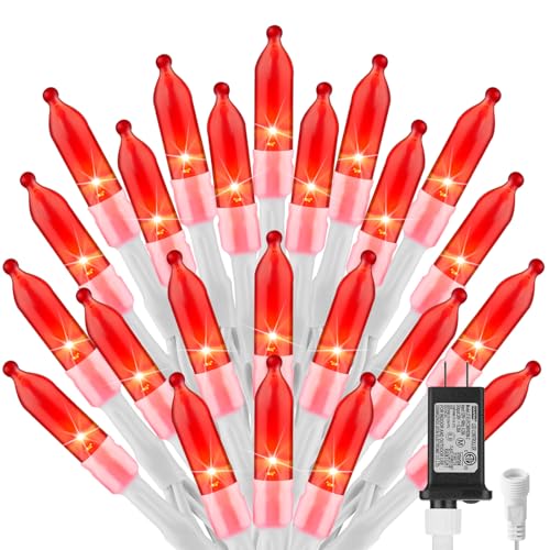 Image of Red Christmas Mini Lights, 39Feet 100 LED Red String Lights with 8 Lighting Modes, Connectable Valentine's Lights for Indoor Outdoor Valentine's Day Garland Wreath Holiday Decoration, White Wire