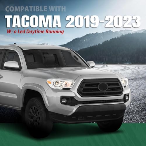 Image of GRAND ORANGE Left and Right Side Headlight Assembly W /O LED Daytime Running Front Headlamp Compatible with Toyota Tacoma SR Crew Cab /Extend Cab pickup 2019-2023 2PCS White