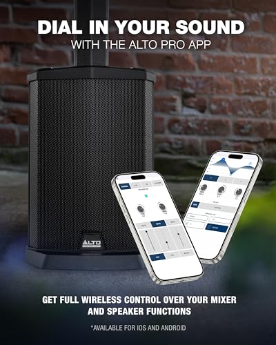 Image of Alto TS108C 600W Powered Column Array PA Speaker System with 3-Channel Digital Mixer, Bluetooth and App Control for Solo Musicians, Event DJs and Venues