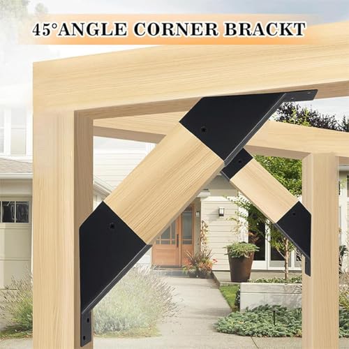 Support d'angle de 45 degrés pour pergola et poutre - Équerre robuste de 18,4 cm - 5