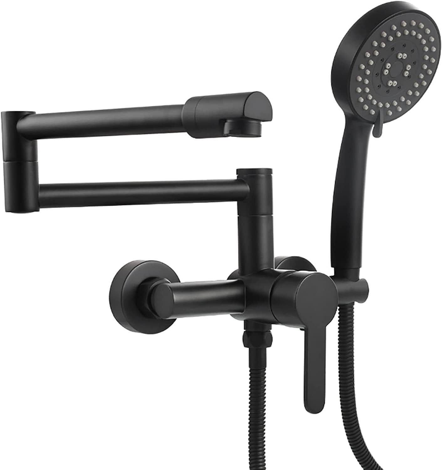 YRUIIA Bath Tap with 5 Jet Types, Hand Shower, Foldable Bath Fitting