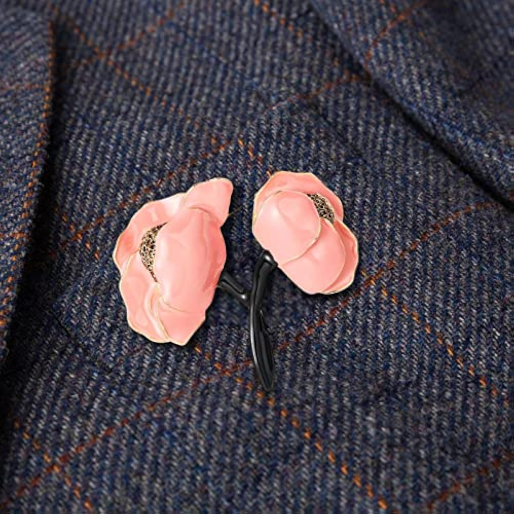 Elegant Peony Flower Brooch Pin, Durable Pink Accessory