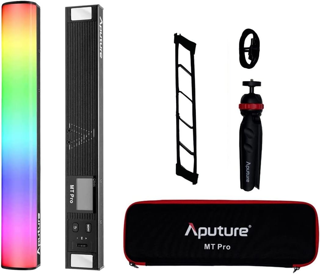 Aputure MT Pro RGB Light Wand 7.5W Output Bi-Color 2000K -10000KPixel-Mappable RGBWW Mini LED Tube Support Sidus Link App/DMX/RDM Control (30cm)