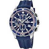 Festina Orologio Uomo Analogico in Caucciù Blu - Movimento al Quarzo - Orologio Sportivo da Uomo - Cronografo - Calendario - Vetro Minerale Resistente - Impermeabile 10 ATM F20370/1 Special Prices