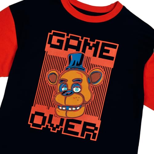 Five Nights at Freddy's Game Over Crew Neck Short Sleeve Boy's Colorblock T-Shirt4