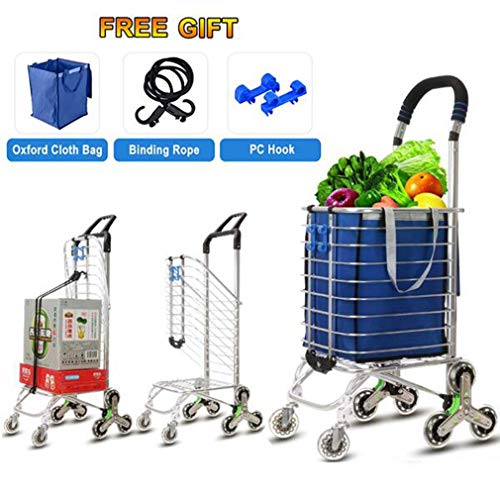 KEYOZA Einkaufstrolley, faltbarer Einkaufswagen auf Rädern, großer und leichter Einkaufstrolley mit abnehmbarer Tasche… – Bild 3