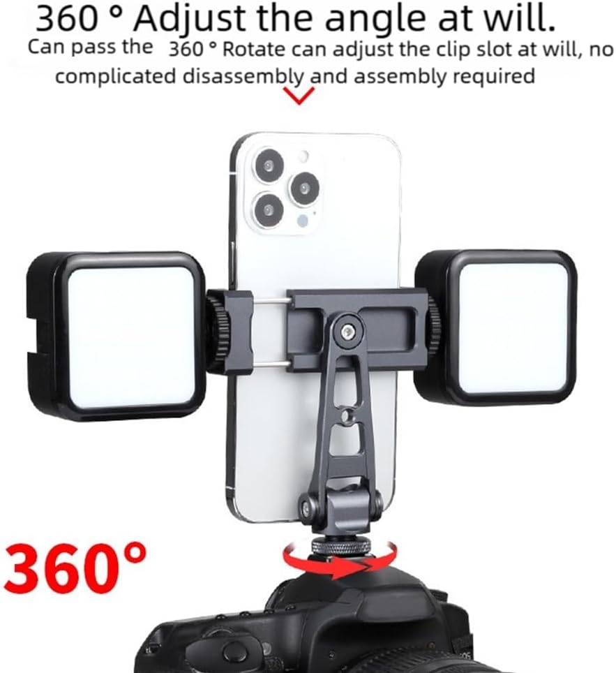 Tripod Mount Universal 360 Degree Mobile Phone Clip 1/4 Screw Cellphone Holder