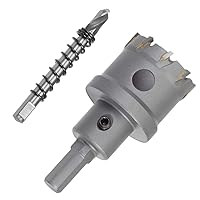 Vista 19 de Sierra de agujero TCT de 0.945 in, abridor de taladro con punta de carburo de tungsteno de 15/16 pulgadas de diámetro de corte, para placa de metal
