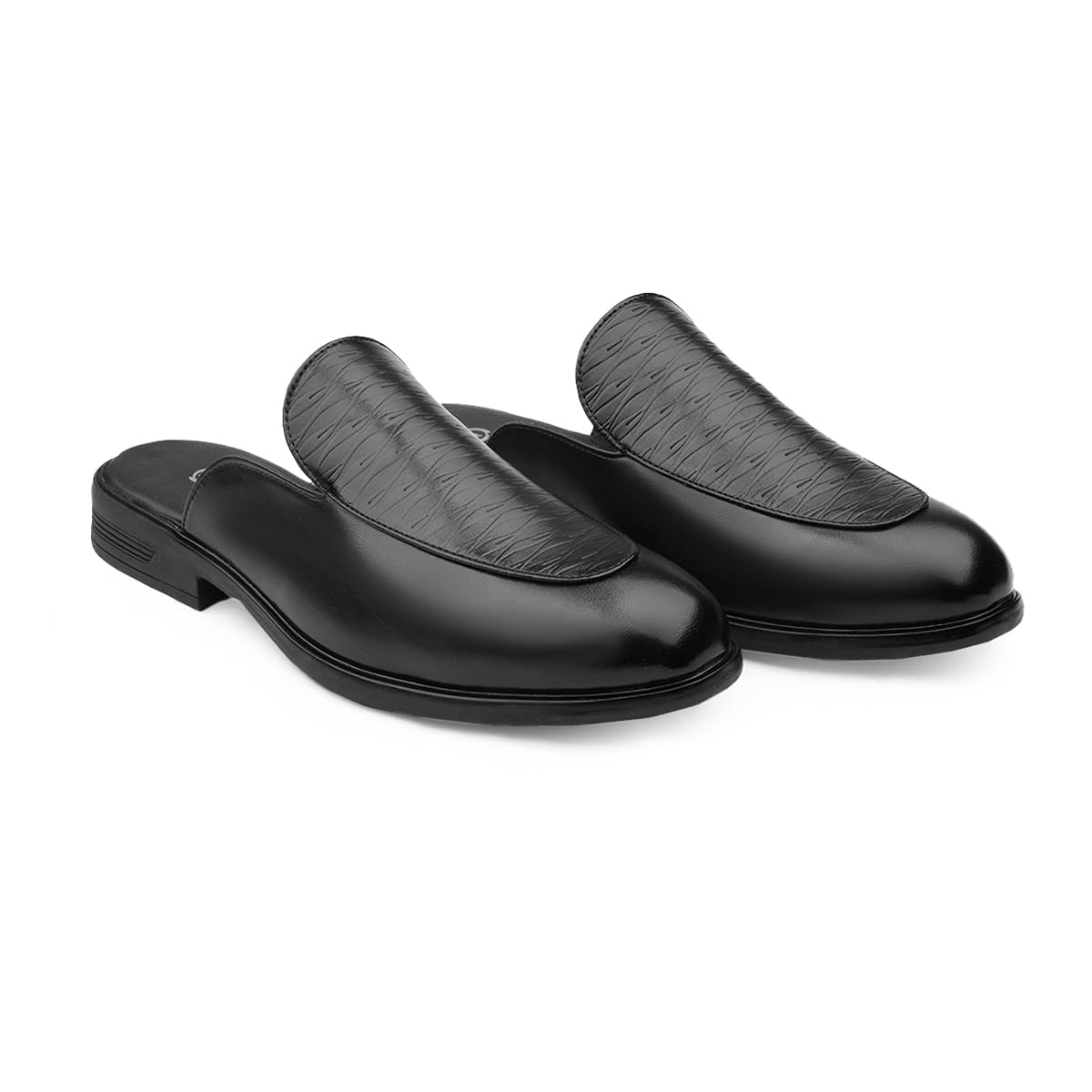 Men's Casual Formal Faux Leather Slip On Mules and Backless Loafers with Durable TPR Sole.-image-30
