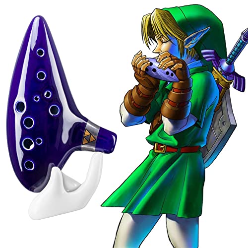 Ohuhu-Zelda-Ocarina-with-Song-Book-Songs-From-the-Legend-of-Zelda-12-Hole-Alto-C-Zelda-Ocarinas-Play-by-Link-Triforce-Gift-for-Zelda-Fans-with-Display-Stand-Protective-Bag