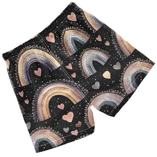 Pigsaly Boys Swim Trunks Rainbows Hearts Boys Board Shorts Swimsuit Swimwear Summer Bathing Suit S2