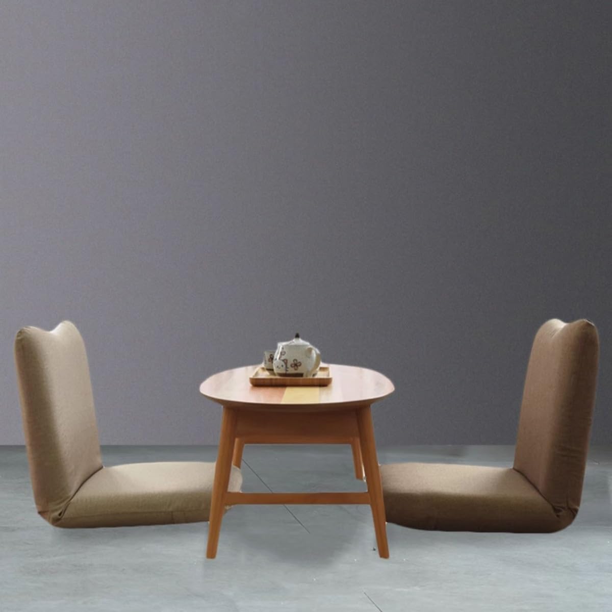 Sedia da pavimento pieghevole regolabile con supporto per la schiena, 5 posizioni, ergonomica, per leggere, meditazione e relax a casa, comoda seduta marrone