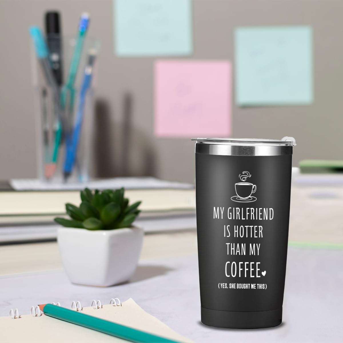 Funny Gift for Boyfriend from Girlfriend, 20 oz Insulated Tumbler Cups with Lid, Gifts for Him, Boyfriend, Christmas Birthday Gift Stemless Double Wall Vacuum Travel Mug for Coffee - Image 6