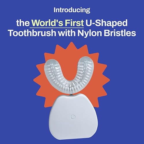 Miniatura 2 de AutoBrush Cepillo de dientes eléctrico sónico en forma de U para adultos, cepillo de dientes ultrasónico de 360 con cerdas de nailon únicas,