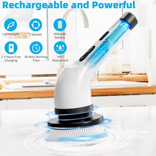 Esfregão Giratório Elétrico Multifuncional, Escova de Limpeza Elétrica 9 em 1, Mop Elétrico, 9 Cabeç
