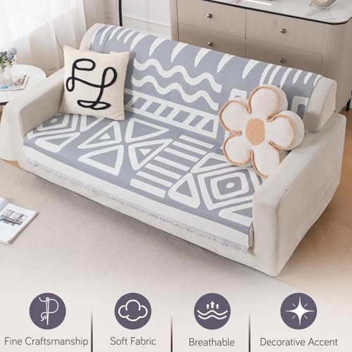 Image of HOKIPO Sofa Cover 3 Seater, 180x175 cm, Grey