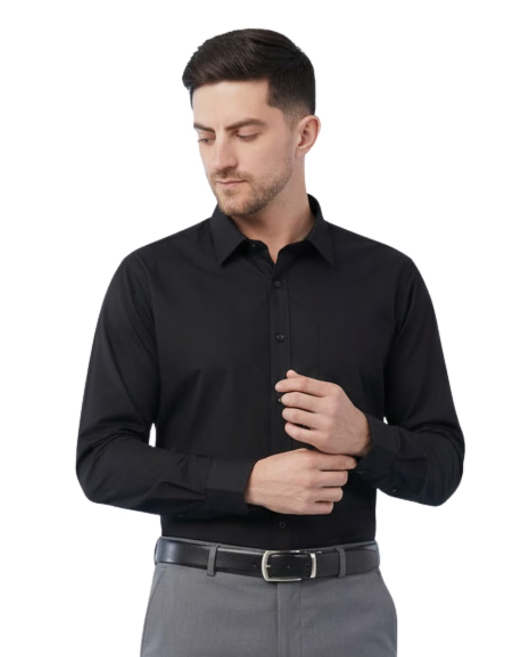SaintX Camicia formale da uomo con tasca, tessuto Oxford di alta qualità, vestibilità intelligente, a maniche lunghe, estiva, taglie forti