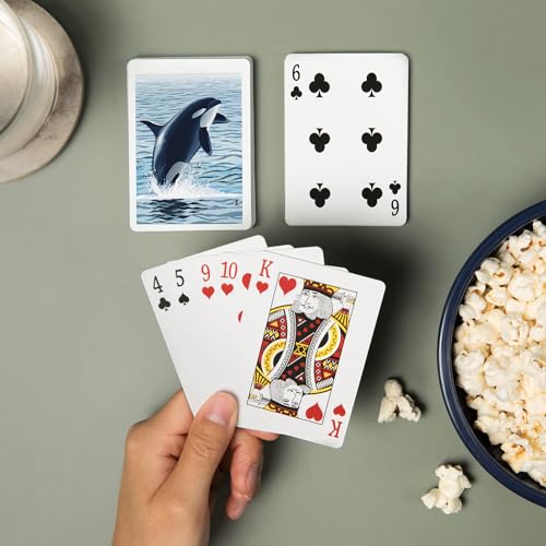 Baraja Lantern Press Orca Whale Jumping 52 naipes miniatura 2