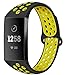 Produktbild Silikon-Bänder kompatibel mit Fitbit Charge 3, atmungsaktiv, weiches Ersatz-Silikon-Sportarmband mit Luftlöchern, klein / groß Small schwarz / gelb