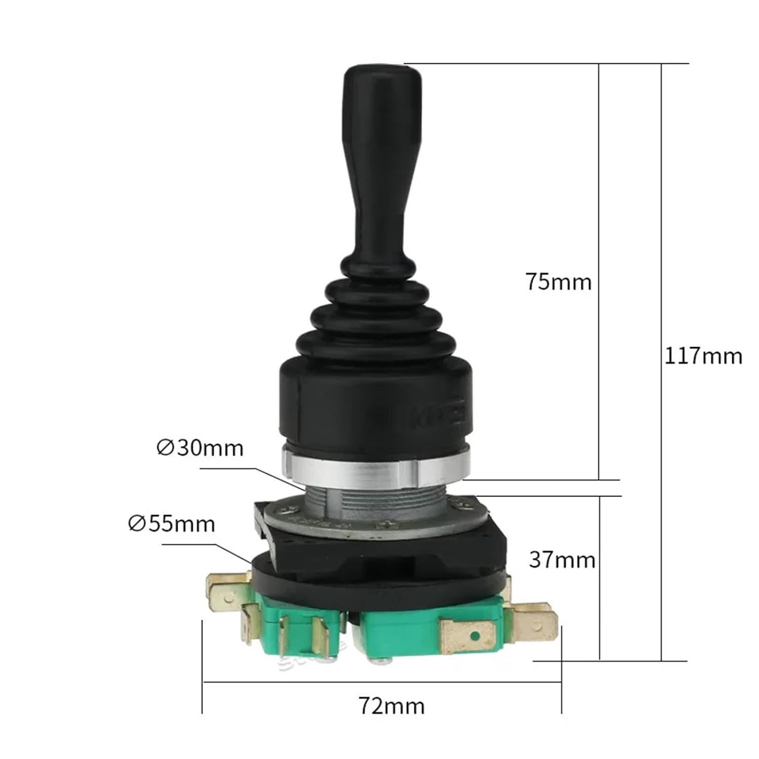 30mm 4NO 4NC 4 Position Joystick Switch Monolever Spring Return Wobble Stick Cross Toggle 1Pcs(HKSF4-11 4L Latching)