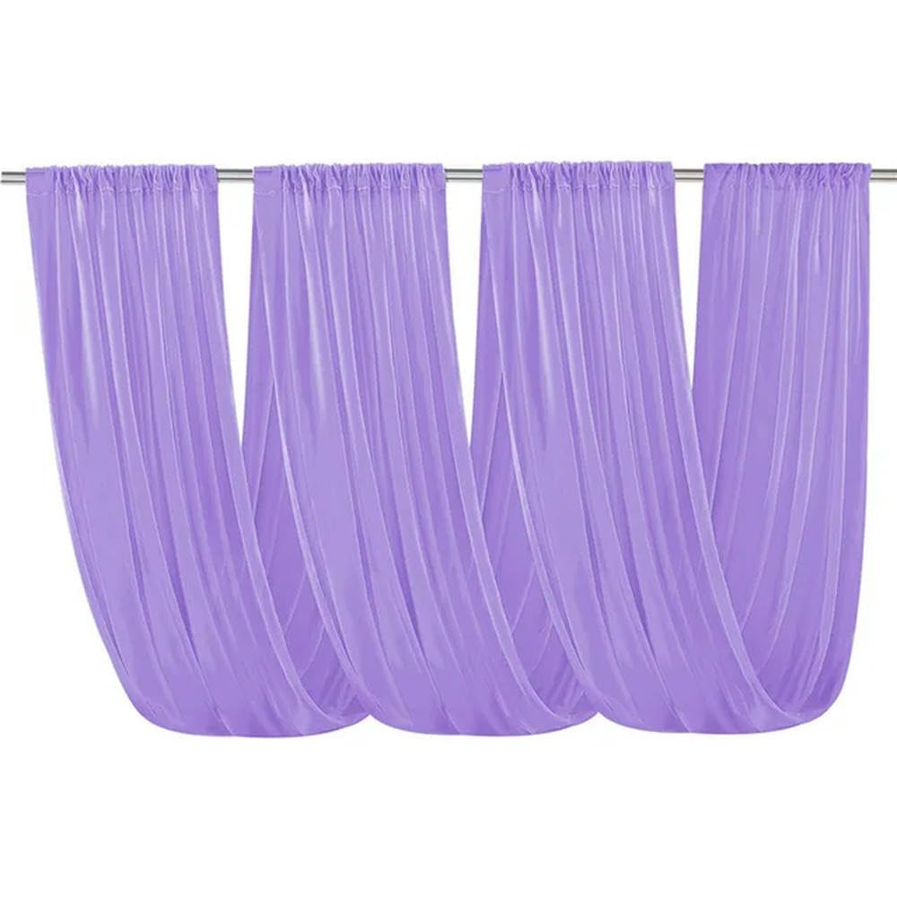 PLQWMR White Chiffon Curtains, Sheer Wedding Backdrop Drapes for Ceremony, Elegant Party Decor, Ceiling Draping and Arch Decoration