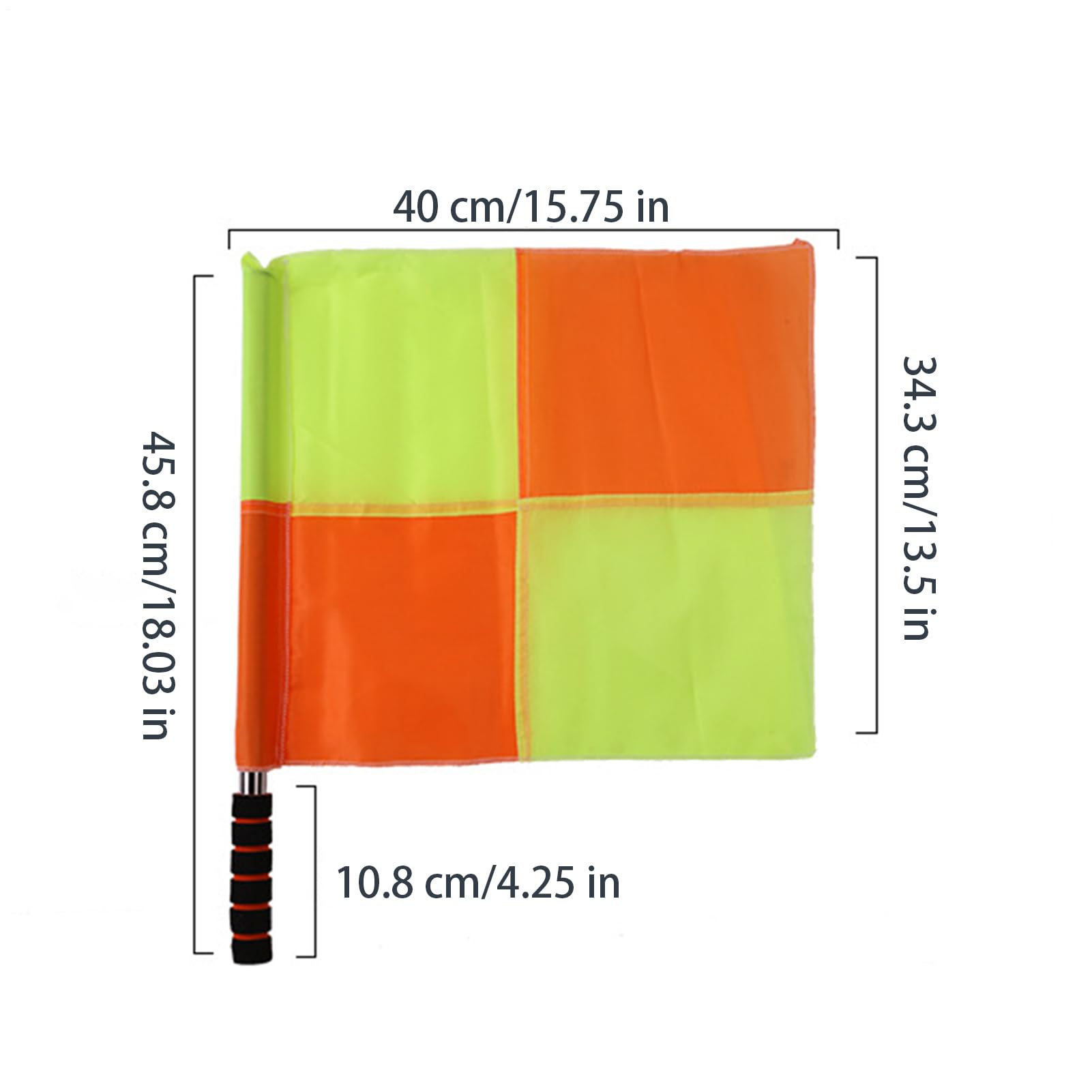 Banderines de Árbitro de Fútbol 2 Jueces de Línea Naranja Amarillo Accesorios Ligeros para Partidos