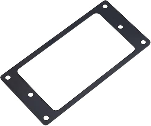 Miniatura 7 de 2 piezas de guitarra eléctrica, marco de metal plano Humbucker, cubierta de anillo de montaje para guitarras eléctricas (negro)