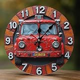 Orologio da parete decorativo a batteria, 25,4 cm, moderno, in legno, retrò, con stampa 2D, senza ticchettio, silenzioso, per soggiorno, ufficio, camera da letto, cucina, hotel, bagno