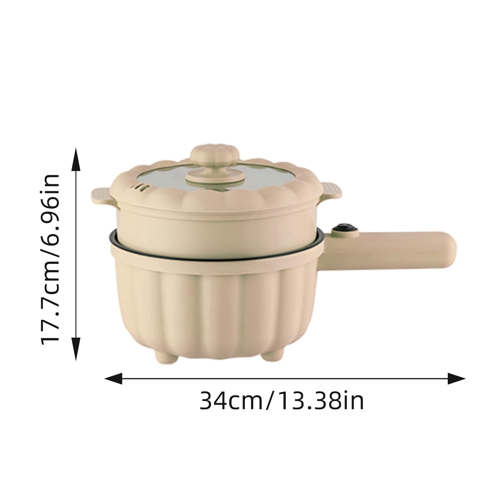 Multicuiseur électrique,Petite Poêle électrique,2L Marmite électrique en Antiadhésif,Marmite Hot Pot Électrique portable de voyage,avec cuiseur vapeur,pour Steak,Soupe,œufs,Nouilles (Style 2)