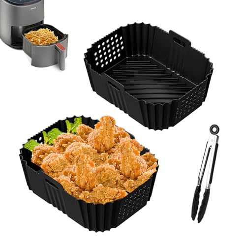 Moule Silicone Air Fryer pour Ninja Double Stack XL Friteuse SL400EU AF400EU AF300EU, Plat Silicone Air Fryer Moule Silicone Accessoire Friteuse für Ninja, Innsky, Princess, Emerio 7,6L-9,5L
