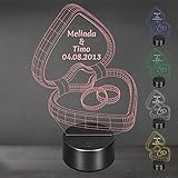 Lieblingsmensch Personalisiertes LED Nachtlicht mit Gravur | Ein Kästchen voll Liebe | Acryl-Lampe mit Wunschgravur - Dekolampe zur Hochzeit, Verlobung & Jahrestag | Farbwechsel & Fernbedienung