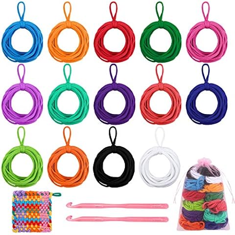 Aodaer 288 Pieces Loom Potholder Loops Weaving Loom Loops Elastic Potholder Loops Weaving Craft Loops Refill with Multiple Colors for DIY Crafts Supplies Favors, Compatible with 7 Inch Weaving Loom Cover