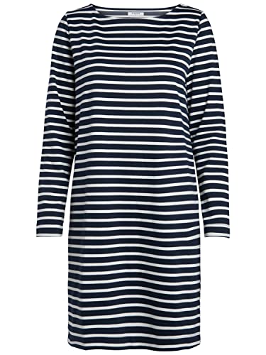 PIECES Damen PCINGRID LS DRESS NOOS Kleid,, per pack Mehrfarbig (Maritime Blue Stripes: BRIGHT WHITE), 34 (Herstellergröße: XS)