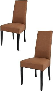 t m c s Tommychairs - Set 2 sillas Luisa para Cocina, Comedor, Bar y Restaurante, solida Estructura en Madera de Haya Color wengué y Asiento tapizado en Polipiel Color Cuero