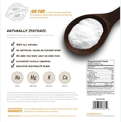 INFINIT Nutrition GO FAR Orange - The only All-in-one Endurance Hydration Drink with Protein 280 Calories Per Serving & Electrolytes - No Gels, Pills or Bars Needed 100% All-Natural & no Added Colors