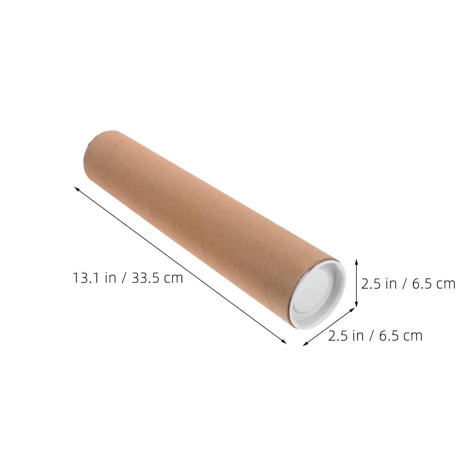 4 Tubes D'expédition avec Bouchons en Plastique : 13,2 Po X 2,5 Po - Tubes Cylindriques en Carton pour L'expédition de Plans, D'affiches, de Tirages D'art Et de Documents