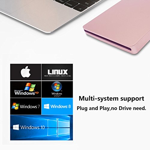 Image of Type-C Super External Drive,USB Portable External DVD /CD Drive Burner /Reader /Rewriter for The Laptops and Desktops and All-in-one Computers with USB-C Ports (Pink)