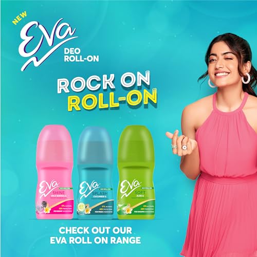 Image of EVA Cyndicate Eva Splash Deo Roll on With Cucumber & Tahiti Monoi Oil, for Fresh Underarms, Alcohol & Aluminium Free, for Women (25ml. Pack of 3)