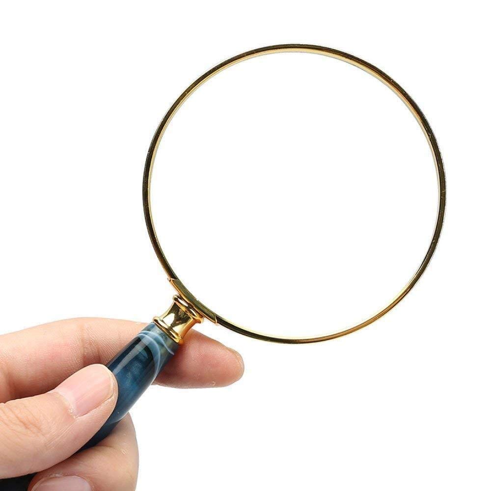 Ręczna lupa do czytania Lupa Ręczna lupa do czytania, lupa do czytania z soczewką o wysokiej rozdzielczości, używana do identyfikacji biżuterii. Szkło powiększające (niebieskie)